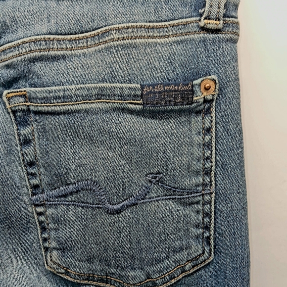 7 For All Mankind Ladies 24 Kimmie Straight Leg Designer Blue Denim Jeans, USA - Picture 7 of 12